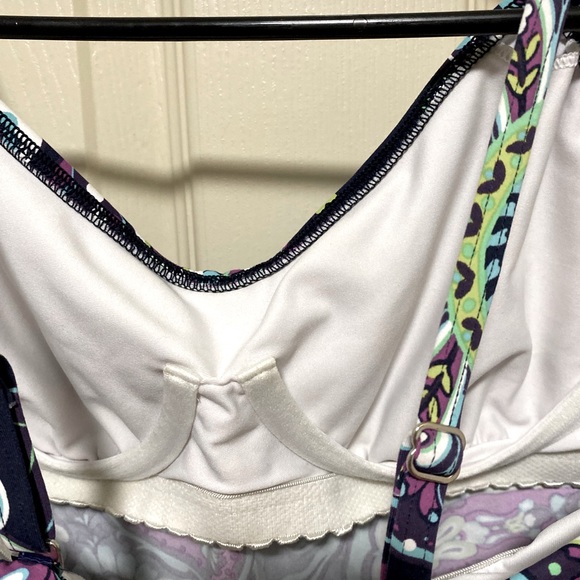 Lands End Tankini size 4 great paisley pattern blue - Picture 4 of 5